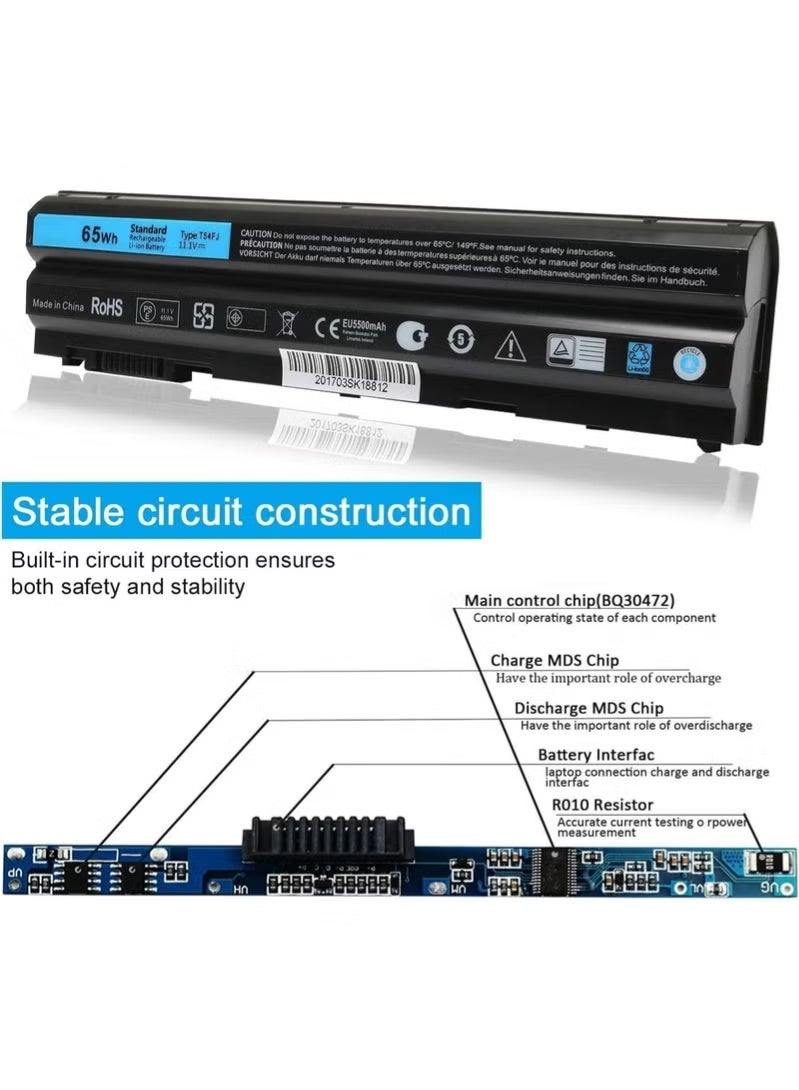 T54FJ Laptop Battery for Dell Latitude E6420 E6430 E6520 E6530 E6540 E6440 E5420 E5430 E5520 E5530 | Compatible with Inspiron 15R (5520 7520) 17R (5720 7720) - Image 4